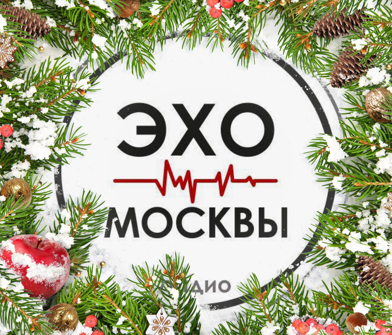 Новогодняя эмблема акции "Добро на радио" от "Эхо Москвы"