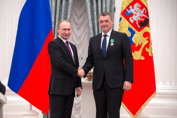 Юрий Костин (ВКПМ, Авторадио) с президентом РФ Владимиром Путиным