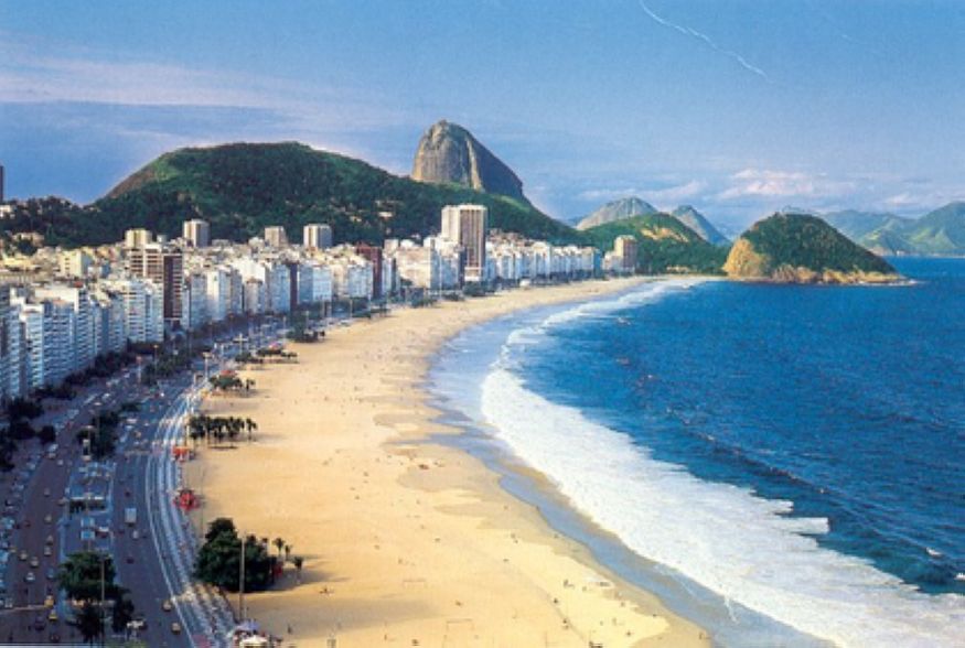 Пляж Копокабана в Рио-де-Жанейро Бразилия